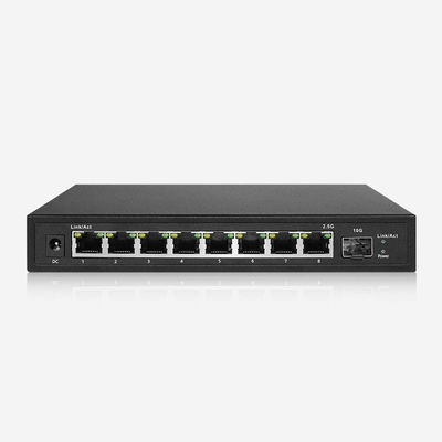 4K Max 100W Unmanaged 2.5 G Poe Switch With 8 2.5Gb RJ45 Ports And 1 10Gb SFP+ Slot