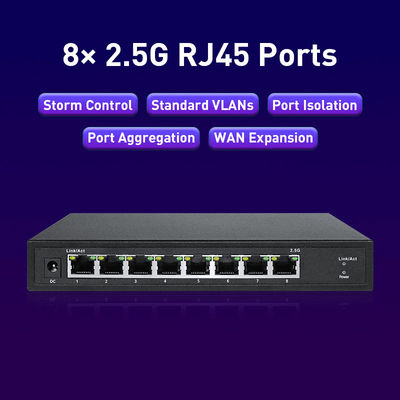 Multiple Networks 2.5 Gigabit Switch With 8 2.5G RJ45 Ports 4K MAC Address Table