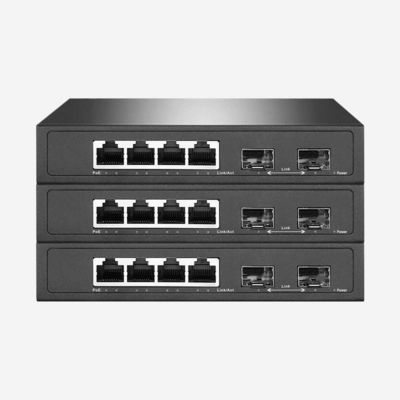 4 Port Gigabit Dumb Ethernet PoE Switch, 4 10/100/1000 Mbps RJ45 PoE And 2 SFP Ports