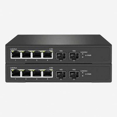 2 10gb SFP+ 2.5 G Switch With Store-And-Forward Architecture DC 12V/1A Power Supply