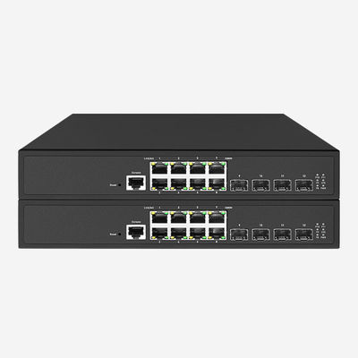 PoE Support / 10Gbps Port Speed, 4 10Gbps SFP+ Switch With 8 Gigabit RJ45 Ports, QoS, ACL, SSL