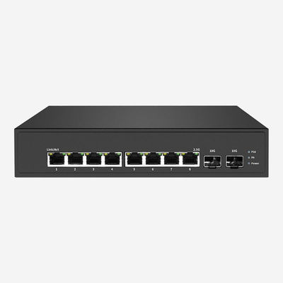 Internal Power 8 2.5g PoE Unmanaged Fiber Switch With 2 10g SFP+ Ports For Effortless Networking