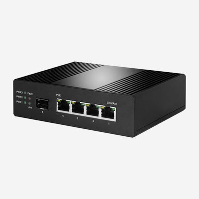 4GE 1SFP Industrial Gigabit PoE Switch 10Gbps 5 Port Ethernet Switch