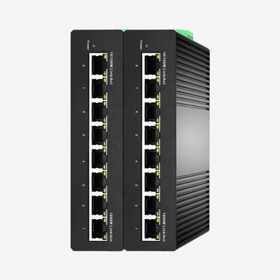 DC 12V-57V 8 Port Industrial Unmanaged Ethernet Switch With 8 Gigabit RJ45 Ports
