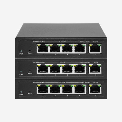Порт-транкинг, 5 × 10/100/1000Mbps RJ45 Порты Неуправляемый коммутатор PoE с выходной мощностью PoE 60W