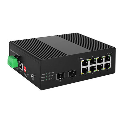 Din-Rail Dual Power 8-Port PoE+ Gigabit L2 Ring Managed Industrial Switch With 4 SFP Slots Uplink For Outdoor