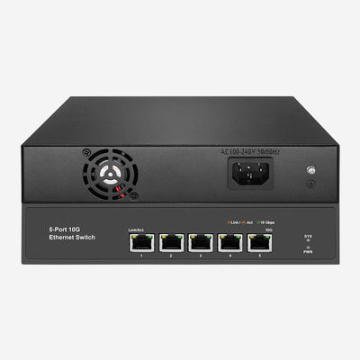 1 Fan 100Gbps 5 RJ45 Unmanaged 10G Rack Mountable Switch With 0-45℃ Temperature Range
