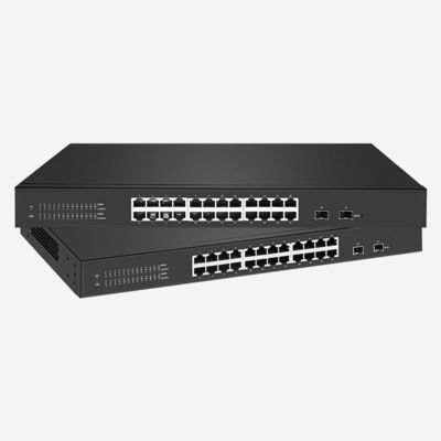 Gigabit 24 RJ45 Smart Switch MAC Address Table 8K 52Gbps Bandwidth
