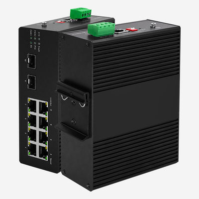 IP30 Protection Level Industrial L2+ Managed POE Switch With Wired Control And Gigabit 8 RJ45 Ports