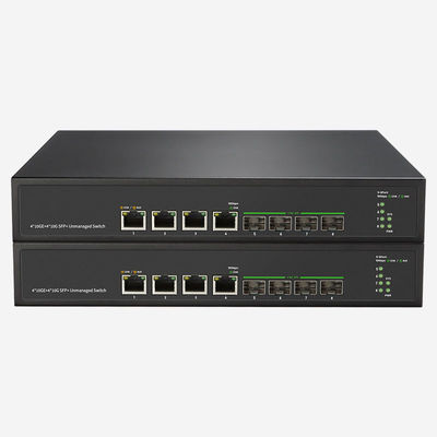 Мощный переключатель 4 RJ45 10G Ethernet с поддержкой Jumbo Frame и мощностью переключения 160 Gbps